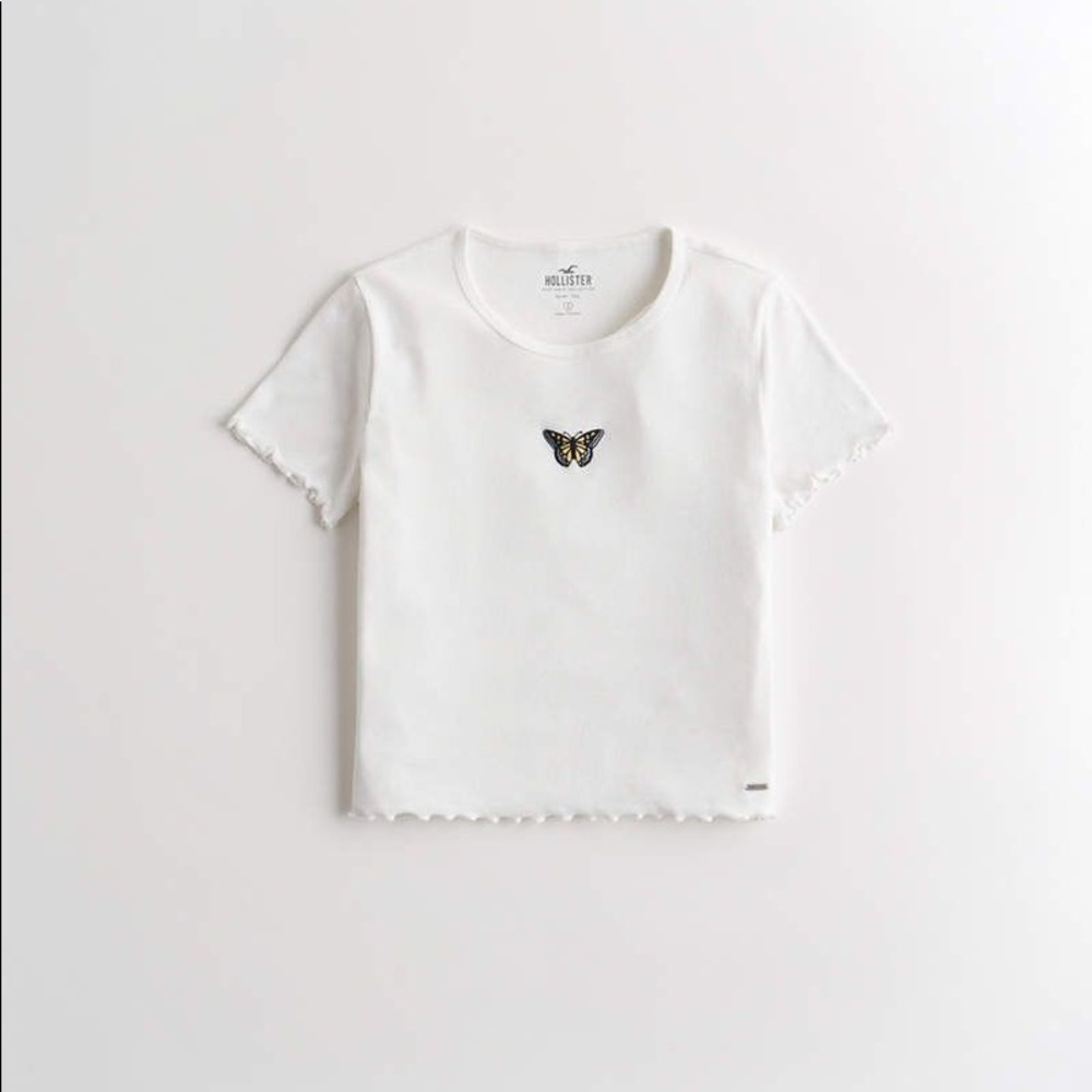 Hollister white butterfly tee